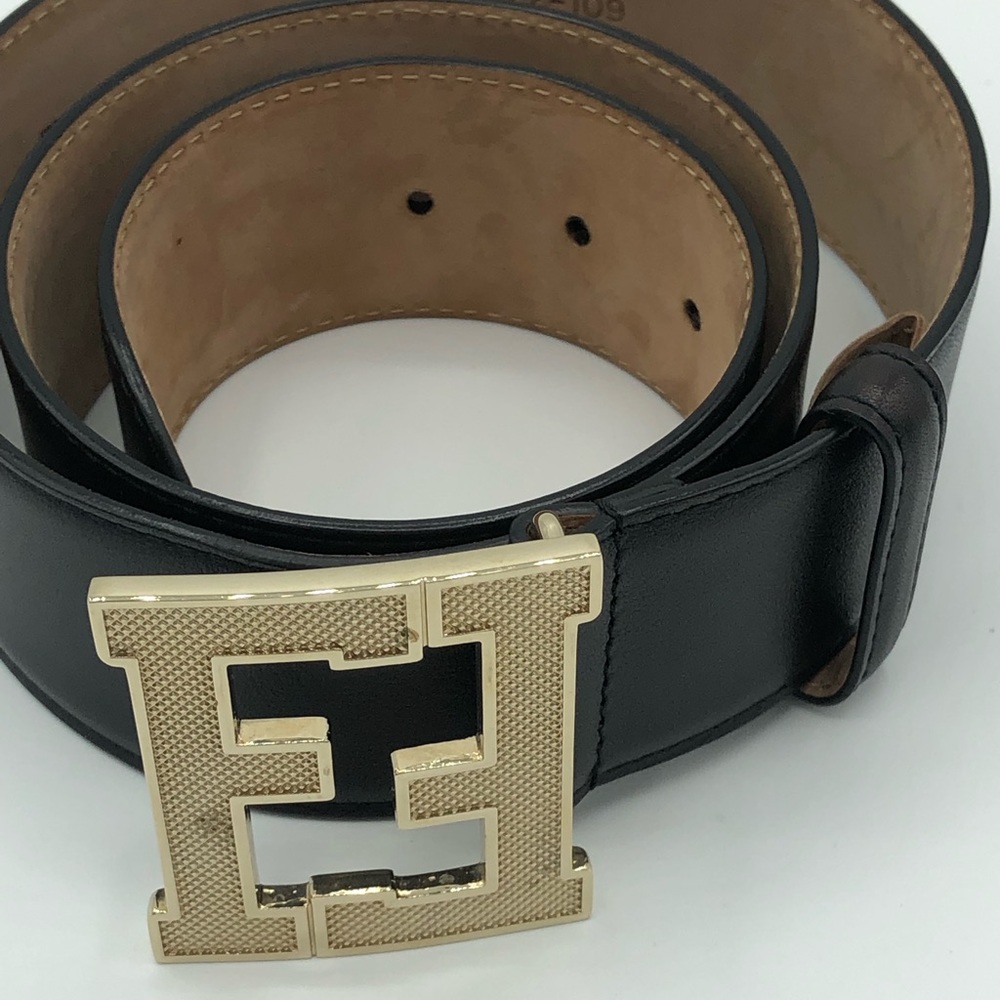 Fendi black leather belt size 34 - Picture 1 of 7